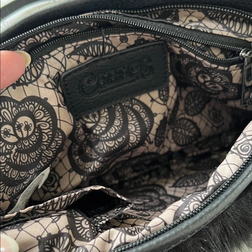 Elegant Black Fur Women’s  Crossbody Bag Purse - Picture 3 of 4